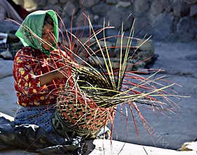 Woman Making a Basket, Mexico