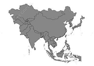 Asia State Map Vector silhouette