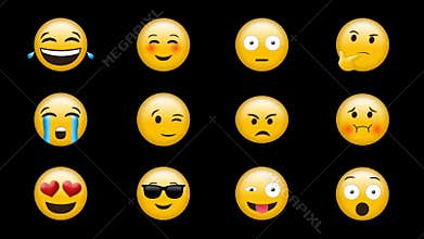 Digital generated video of emoji