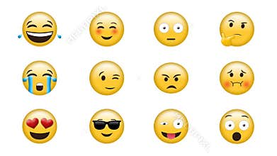 Digital generated video of emoji