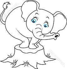 Cute baby elephant cartoon