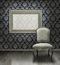 Classic chair and silver frame
