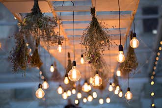 Rustic light bulb garden lights