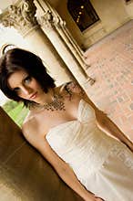 tattoo woman in bridal dress