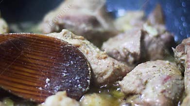 Cooking meat stew