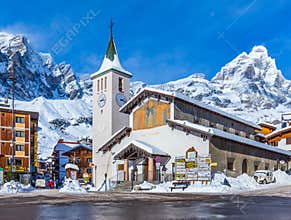 Monte Cervino Matterhorn in December, Breuil-Cervinia, Valle d