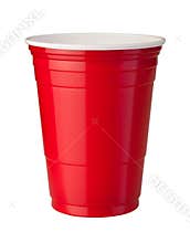 Red Plastic Cup with clipping path