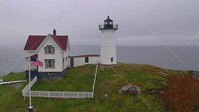 Cape Neddick Nubble Island Lighthouse Maine Coastal Marine Light
