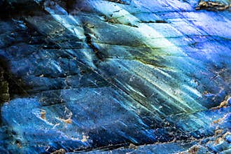 Macro photo of a blue crystal moonstone.
