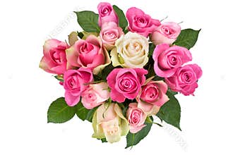 Bouquet of white-pink roses