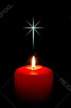 Christmas Candle with Cross