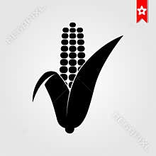 Corn icon in black style isolated on white background. corn symb