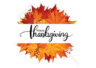 Happy Thanksgiving Text Calligraphy Vector illustration