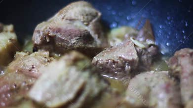 Cooking meat stew