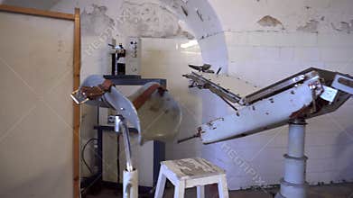 Infirmary equipment in abandoned decaying jail