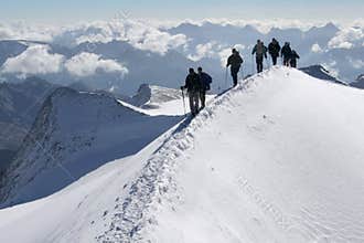 Climbers in the mountains