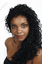 African woman with curly hair