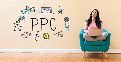 PPC with woman using a laptop
