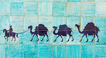 Historic buildings at Itchan Kala fortress in the historic center of Khiva. UNESCO world heritage site in Uzbekistan, Central Asia