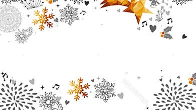 Gold Christmas and New Year deer decoration card