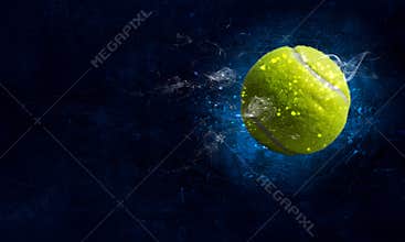 Tennis ball in fire