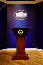 White house press briefing room model at madame tussauds in hong kong