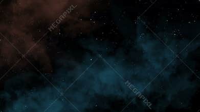 Gas Clouds On A Starry Night Sky With Twinkling Stars