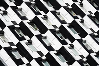 Color domino building Kiev house black white