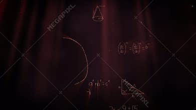 Apparition of mathematical symbols in red background