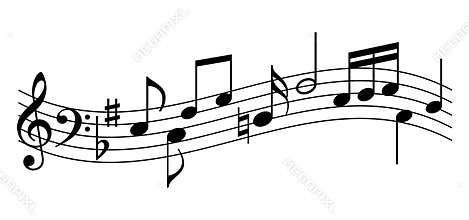 Music staff and notes vector icon