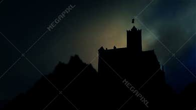 Dracula Castle Of Vlad The Impaler Under Storm