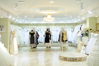 Interior of wedding fashion store