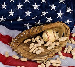 Baseball and American Flag