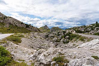 Dolomites Mountains, Passo Valparola, Cortina d`Ampezzo, Italy