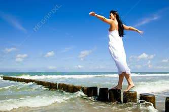 Relaxed balance woman