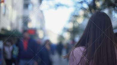 Domestic violence victim running away from home, suffering anxiety attack