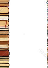 A pile of books isolated on white background