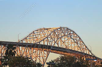 View of Harbor bridge in Corpus Christi at the sunset