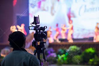 camera show viewfinder image catch motion in interview or broadcast wedding ceremony, catch feeling, stopped motion in best memori