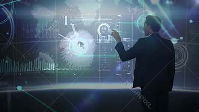 Businessman using digital tablet