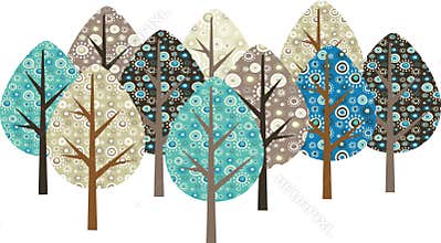 Decorative grunge trees