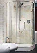 Interior of new luxury bathroom with shower