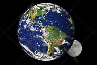 Earth and moon