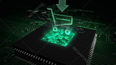 CPU on board with cart hologram