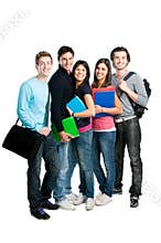 Smiling happy student group