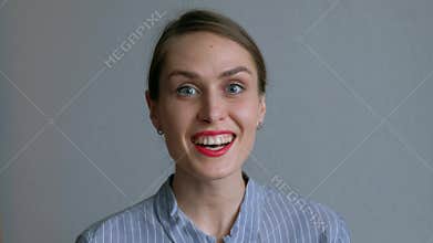 Portrait of young surprised and shocked teen girl