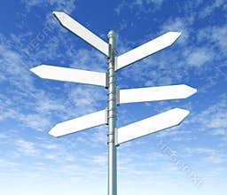 Street signpost multiple blank