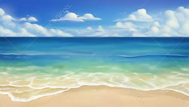 Sea beach. Sand and wave. vector background