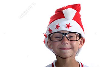 Funky Christmas kid with glasses