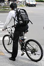 Young man on a bicycle